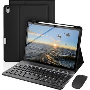حافظة لوحة مفاتيح لجهاز iPad mini A17 Pro الجيل السابع 2024 / mini الجيل السادس 2021، ماوس ولوحة مفاتيح قابلة للفصل، حامل مدمج قابل للتعديل مع حامل أقلام رصاص، ميزة النوم/الاستيقاظ التلقائي، وردي in Kuwait
