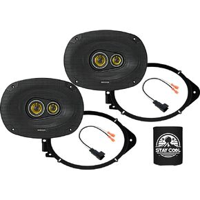 مكبرات صوت KICKER مقاس 6 × 9 بوصة لسيارة GMC Sierra/Denali 1500 (جميع الكابينة) 2014-2023 مجموعة ترقية - زوج من سلسلة CS مع محولات وحزام، مكبر صوت للسيارة للباب الأمامي CSC6934، 46CSC6934 in Kuwait