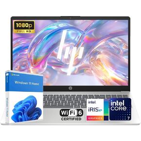 HP 15.6" FHD 1080p IPS Display Laptop | Intel i7-1255U 10-Core Processor | 16GB DDR4 RAM | 512GB PCIe SSD | Win 11 | WiFi 6 | 720P Camera with Privacy Camera Shutter | Thin Notebook for Work & Study in Kuwait