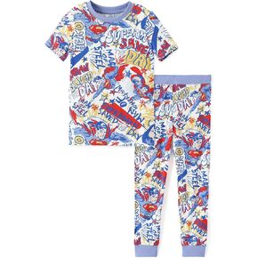 DC Comics Justice League Soft Sleepwear 2 قطع قميص وسروال بيجاما للأولاد الصغار in Saudi Arabia