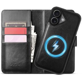 حافظة محفظة DJBull 2 ​​في 1 قابلة للفصل لهاتف iPhone 17 مقاس 6.3 بوصات RFID مع حامل بطاقة | غطاء واقٍ مقاوم للصدمات من جلد البولي يوريثان للنساء والرجال لهاتف Apple 17 بني فاتح in Kuwait