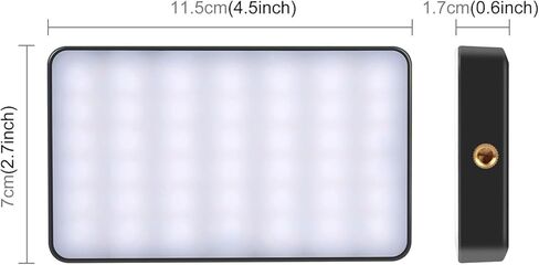 مصباح فيديو RGB LED مع 140 خرزة وCRI>95، مصباح كاميرا LED مع بطارية 3000 مللي أمبير في الساعة، 2500K-9500K، وضع HSI و31 FX، حذاء بارد وحامل 1/4 بوصة لهاتف الكاميرا in Kuwait