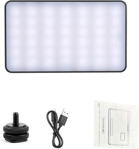 مصباح فيديو RGB LED مع 140 خرزة وCRI>95، مصباح كاميرا LED مع بطارية 3000 مللي أمبير في الساعة، 2500K-9500K، وضع HSI و31 FX، حذاء بارد وحامل 1/4 بوصة لهاتف الكاميرا in Kuwait