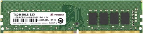 Transcend 16GB DDR4 RAM، 3200MHz (أو 2666MHz أو 2400MHz) ذاكرة سطح المكتب UDIMM، متوافقة مع وحدة ذاكرة الكمبيوتر Intel & AMD Ryzen، PC4-25600، 2Rx8 1Gx8 CL22 1.2V 288 Pin ذاكرة سطح المكتب غير المخزنة in Kuwait