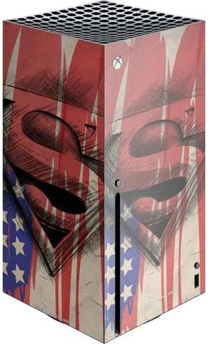 غلاف Skinit المخصص للألعاب متوافق مع وحدة تحكم Xbox Series X - تصميم DC Comics Superman Crest المرخص رسميًا in Saudi Arabia
