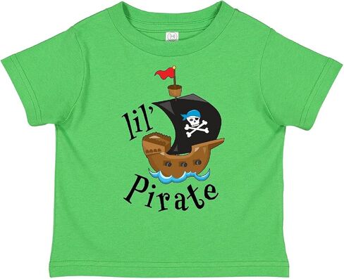 inktastic Lil' Pirate Pirate Ship, Blue Bandana Toddler T-Shirt in Saudi Arabia