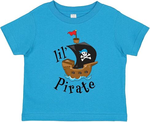 inktastic Lil' Pirate Pirate Ship, Blue Bandana Toddler T-Shirt in Saudi Arabia