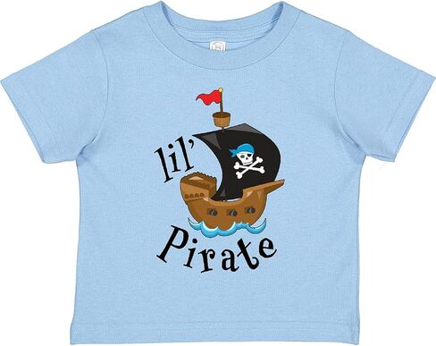 inktastic Lil' Pirate Pirate Ship, Blue Bandana Toddler T-Shirt in Saudi Arabia