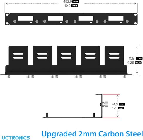 UCTRONICS 1U Carbon Steel Rack Mount for Raspberry Pi 5, 19" Server Rack with 4 PCIe to M.2 NVMe SSD Adapters – Support Up to 4 Pi 5 Units in Saudi Arabia