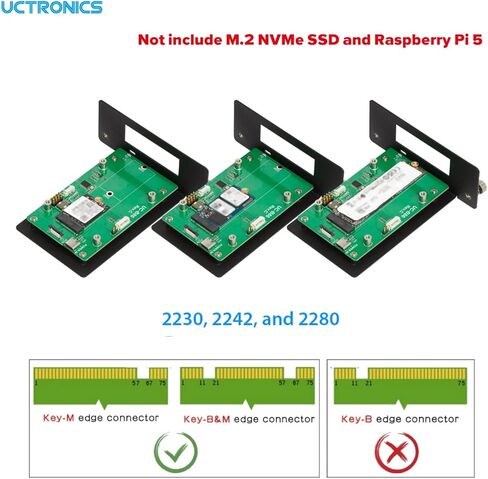 UCTRONICS 1U Carbon Steel Rack Mount for Raspberry Pi 5, 19" Server Rack with 4 PCIe to M.2 NVMe SSD Adapters – Support Up to 4 Pi 5 Units in Saudi Arabia