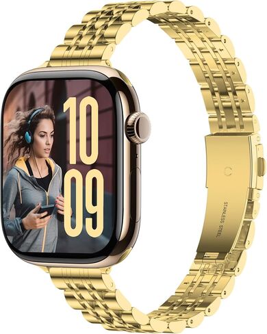 سوار Wolait المعدني النحيف متوافق مع أحزمة ساعة Apple 46 مم 49 مم 45 مم 44 مم 42 مم 41 مم 40 مم 38 مم للنساء، حزام أنيق من الفولاذ المقاوم للصدأ لسلسلة iWatch Bands 11-1 in Kuwait