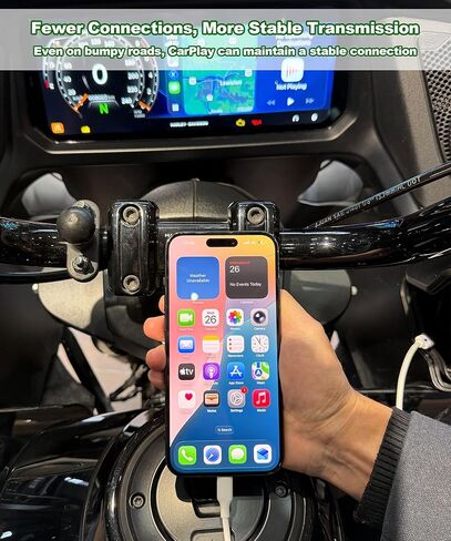 كابل محول USB-C للدراجات النارية CarPlay Bypass، تنشيط CarPlay للدراجات النارية/Android Auto بدون سماعة رأس بلوتوث، متوافق مع Harley/Goldwing/Indian، يدعم الشحن في وقت واحد in Kuwait