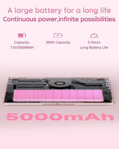 2026 Pink Laptop, Pentium Gold 6500Y Processor(Up to 3.4 GHz),8GB RAM 256GB SSD,15.6 Inch FHD IPS Display, 5000mAh Battery,Type-C,Portable Laptops Computer for Business Office in Saudi Arabia