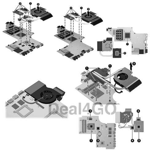 مروحة تبريد وحدة المعالجة المركزية Deal4GO 682060-001 بديلة لـ HP DV6-7000 DV7-7000 DV7T-7000 DV6T-7000 M7-1000 (UMA) in Kuwait