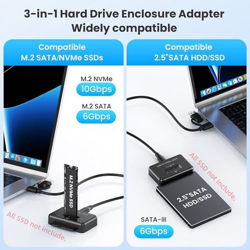 CY USB 3.0 USB-C Type-C إلى ثنائي NVME M-Key M.2 NGFF & SATA 2.5 بوصة SSD كومبو لرسو السفن عمودي خارجي PCBA in Saudi Arabia