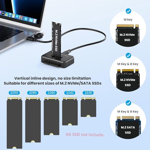 CY USB 3.0 USB-C Type-C إلى ثنائي NVME M-Key M.2 NGFF & SATA 2.5 بوصة SSD كومبو لرسو السفن عمودي خارجي PCBA in Saudi Arabia