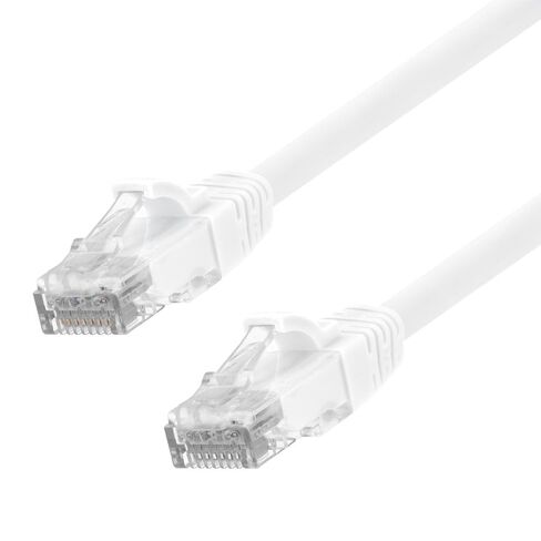 كابل تصحيح إيثرنت CAT6A - كابل شبكة محمي بطول 2 قدم S/FTP مع التمهيد، سلك LAN عالي السرعة RJ45، أبيض in Saudi Arabia