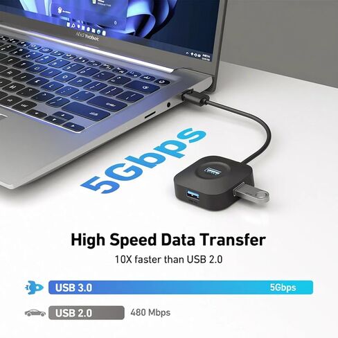 USB 3.0 Hub, 4 Ports USB A Splitter Ultra Compact in Saudi Arabia
