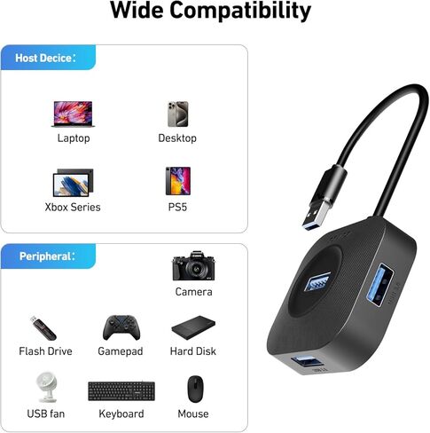 USB 3.0 Hub, 4 Ports USB A Splitter Ultra Compact in Saudi Arabia