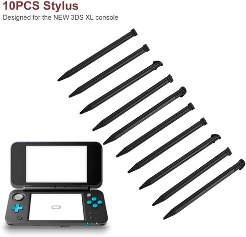 10 أقلام قلم New 3DS XL، مواد صديقة للبيئة، تصميم مريح باللمس، عبوة من 10 أقلام (أسود) in Kuwait