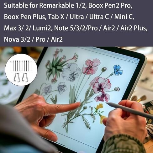 10 قطع من رؤوس الأقلام البديلة لقلم BOOX Stylus، Pen2 Pro، Max Lumi2، Note Air2، Note5، Nova Air C Stylus، أطراف ناعمة لـ Boox، سن الجرافيت المتين مع ملمس كتابة يشبه الورق، طرف غير بلاستيكي in Kuwait
