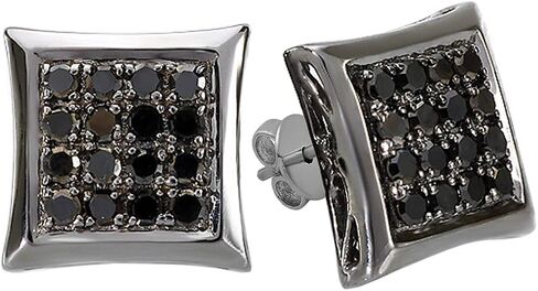 Dazzlingrock Collection 0.75 Carat (ctw) Black Plated Round Diamond Micro Pave Kite Hip Hop Iced Men's & Women's (Unisex) Stud Earrings 3/4 CT in Saudi Arabia