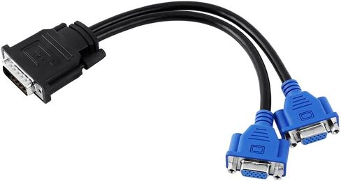 VGA Splitter Cable, DMS-59 Pin Male to 2 VGA 15 Pin Female Splitter Adapter Cable Wire for Screen Duplication, VGA Monitor Y Splitter Cable 1 Male to 2 Female, in Saudi Arabia