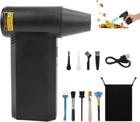 Compressed Air Duster 200000RPM Super Power Electric Air Duster,4 Gear Adjustable Mini Dust Blower with LED Display & 4 Nozzles Rechargeable Leaf Blower Air Blower for Keyboard PC Car Home Cleaning in Saudi Arabia