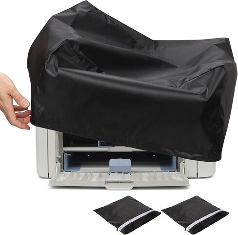 PATIKIL 27.56 Inch and Printer Dust Cover Case, 2Pcs Water Proof Static Free Polyester Protective Covers Jacket for Various Printers or Copiers, Black and Silver in Saudi Arabia