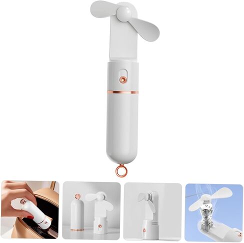 Kisangel Portable Mini Handheld Fan USB Charging 3-speed Adjustable Personal Cooling Fan with 2000mah Battery for Outdoor Travel and Desk Use White in Saudi Arabia