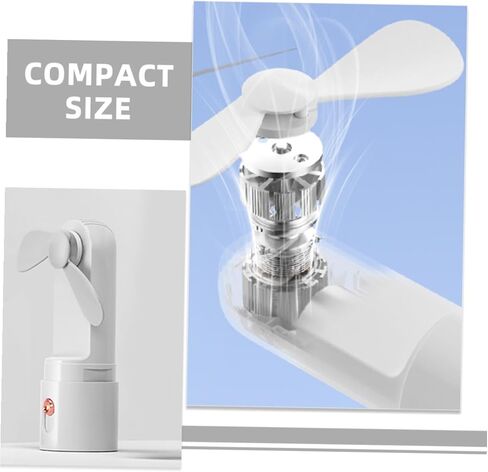 Kisangel Portable Mini Handheld Fan USB Charging 3-speed Adjustable Personal Cooling Fan with 2000mah Battery for Outdoor Travel and Desk Use White in Saudi Arabia