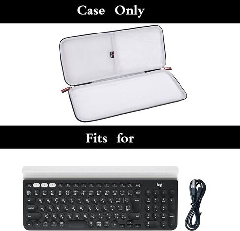 Mchoi Hard Case Suitable for Logitech K780 Multi-Device Wireless Keyboard, Waterproof Shockproof Keyboard Protective Case, Case Only, Black Grey in Saudi Arabia