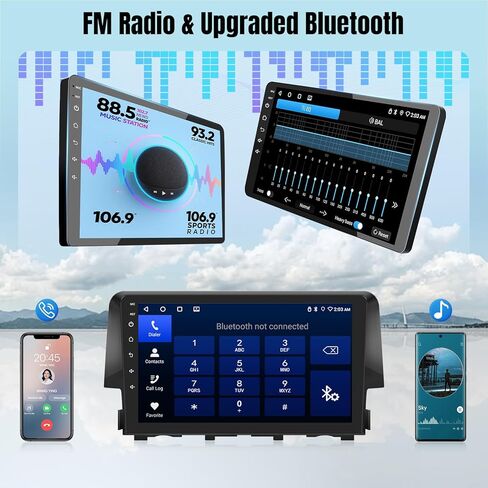 ستيريو سيارة Leadfan لـ (إصدار JBL) Honda Civic 2016 2017 2018 2019 2020 2021، مع CarPlay Android Auto اللاسلكي، شاشة 9 بوصات مع كاميرا احتياطية بلوتوث FM، 2G+32G in Kuwait
