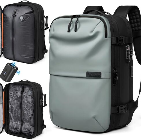 Airvault Vacuum Seal Backpack 60l-نظام فراغ ضغط الهواء القابل للتوسيع ، Airback ، Vacpack ، مقاوم للماء ، محمل مع قفل TSA يناسب 19 "كمبيوتر محمول ، Backvac (أسود) in Kuwait