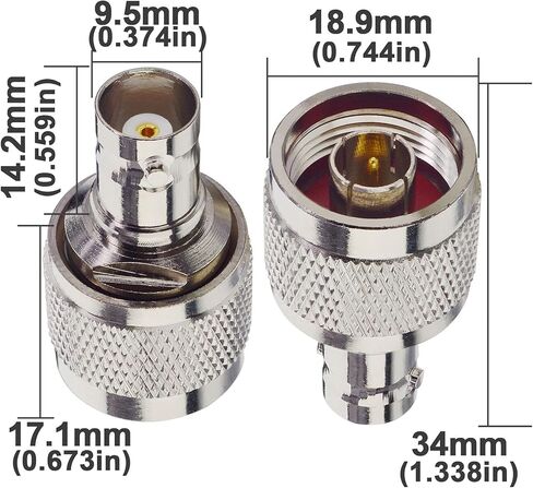 Boobrie 2-Pack N Male to BNC Female Adapter N Plug to BNC Jack Coax Connector RF Coaxial Antenna Converter for WiFi Radios,FPV Antennas,CCTV,Scanner Analyzer in Saudi Arabia