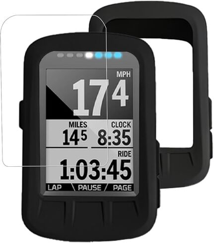 جراب لجهاز Wahoo ELEMNT Bolt V1 Satellite Communicator، جراب واقٍ ناعم من السيليكون المقاوم للصدمات من BOVUGAC وواقي شاشة TPU لجهاز Wahoo ELEMNT Bolt V1 GPS، حماية شاملة - أسود in Saudi Arabia