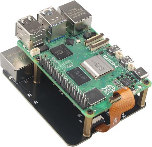 ZDE ZP597 PCIe إلى 4 منافذ 1G جيجابت 1000M إيثرنت شبكة قبعة محول لوح تمديد 1GB 1GBE لـ Raspberry Pi 5 in Kuwait