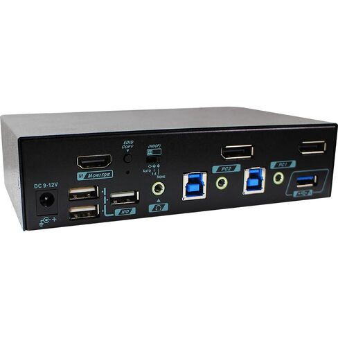 Displayport 1.2 & HDMI 2.0 KVM for 2 Computers 1 Monitor, 4K@60Hz, HDR10, HDCP 2.2/1.4 Compliance, USB 3.2 Gen 1, EDID Management, Auto/Manual Scan, Hotkey Control, Push Buttons, PKABM-G3112 in Saudi Arabia