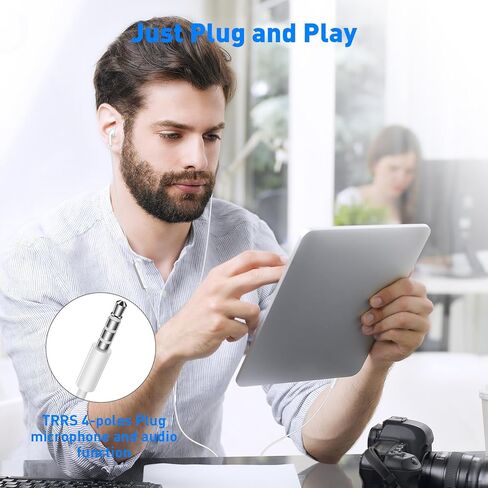 سماعات أذن سلكية خفيفة داخل الأذن لأجهزة MacBook Pro Air/الكمبيوتر المحمول، سماعات أذن سلكية مع مقبس 3.5 ملم وميكروفون للتحكم في مستوى الصوت لأجهزة iPhone/Samsung/Android/Switch/PC/Kid/School، أبيض in Kuwait
