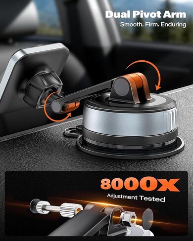 APPS2Car Dashboard Phone Mount for MagSafe, Strong Magnetic Car Phone Holder with Gel-Lock™ Suction, Dual Pivot Adjustable Arm, Stable Fit for iPhone 12–17 Series in Saudi Arabia