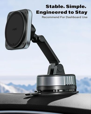 APPS2Car Dashboard Phone Mount for MagSafe, Strong Magnetic Car Phone Holder with Gel-Lock™ Suction, Dual Pivot Adjustable Arm, Stable Fit for iPhone 12–17 Series in Saudi Arabia