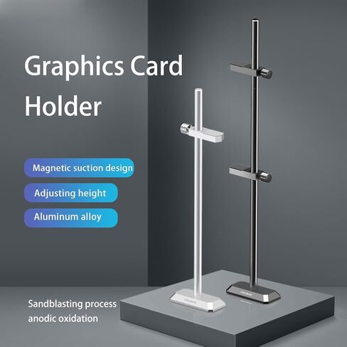 Aluminum Alloy Graphic Card Bracket Brace Sliding Single/Double Pole Adjustment Height Video Card Sag Holder GPU Stand for ATX/MATX/ITX Chassis (Black, GH-260) in Saudi Arabia