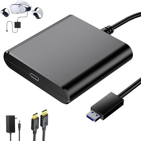 محول لمجموعة ملحقات الكمبيوتر VR2 المتوافقة مع VR2، طقم طاقة المحول وكابل DisplayPort، توسيع مكتبة ألعاب VR2 لتشغيل الألعاب على الكمبيوتر، أسود in Kuwait