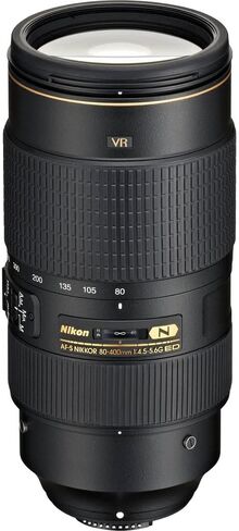عدسة Nikon AF-S NIKKOR مقاس 80-400 مم وببؤرة f/4.5-5.6G ED VR (2208) مع حافظة عدسة مبطنة + طقم مرشح ماكرو + فلاتر عدسات UV وCPL وFL + غطاء توليب + حافظة غطاء العدسة + مجموعة تنظيف (متجددة) in Saudi Arabia