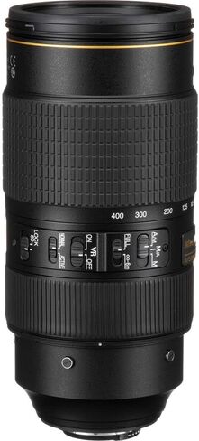 عدسة Nikon AF-S NIKKOR مقاس 80-400 مم وببؤرة f/4.5-5.6G ED VR (2208) مع حافظة عدسة مبطنة + طقم مرشح ماكرو + فلاتر عدسات UV وCPL وFL + غطاء توليب + حافظة غطاء العدسة + مجموعة تنظيف (متجددة) in Saudi Arabia