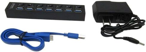 USonline911 USB 3.0 HUB 7-Ports with Switch Charger Switch Splitter Powered AC Adapter 7-Port PC Laptop Desktop in Saudi Arabia