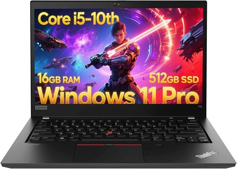 كمبيوتر محمول Lenovo Thinkpad T14 Business، شاشة 14 بوصة FHD، Core i5-10310U(1.7 جيجا هرتز-4.4 جيجا هرتز)، ذاكرة الوصول العشوائي DDR4 سعة 16 جيجا بايت، 512 جيجا SSD، كاميرا ويب، HDMI، Windows 11 Pro (متجدد) in Kuwait