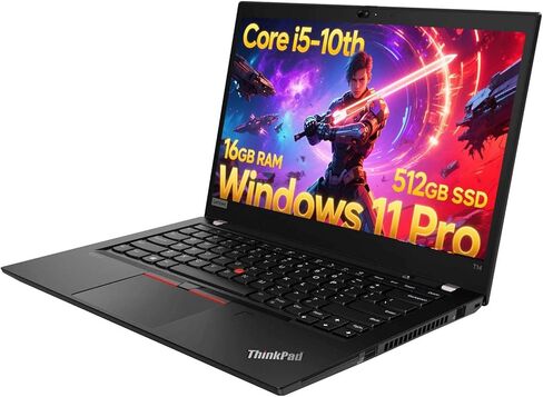 كمبيوتر محمول Lenovo Thinkpad T14 Business، شاشة 14 بوصة FHD، Core i5-10310U(1.7 جيجا هرتز-4.4 جيجا هرتز)، ذاكرة الوصول العشوائي DDR4 سعة 16 جيجا بايت، 512 جيجا SSD، كاميرا ويب، HDMI، Windows 11 Pro (متجدد) in Kuwait