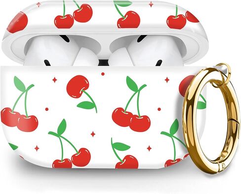 حافظة صلبة لطيفة متوافقة مع AirPods Pro الجيل الثاني/الأول، غطاء واقٍ مع سلسلة مفاتيح ذهبية، تناسب موديلات 2023/2022/2019، للنساء والفتيات والرجال (قوس الشريط الوردي) in Kuwait