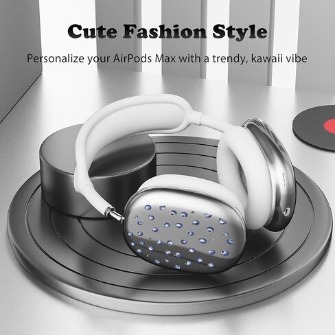 غطاء سماعة الرأس لـ AirPods Max، أغطية أكواب الأذن الشفافة اللطيفة، غطاء وسادة الأذن من السيليكون الأبيض لغطاء رأس Apple AirPods Max in Kuwait